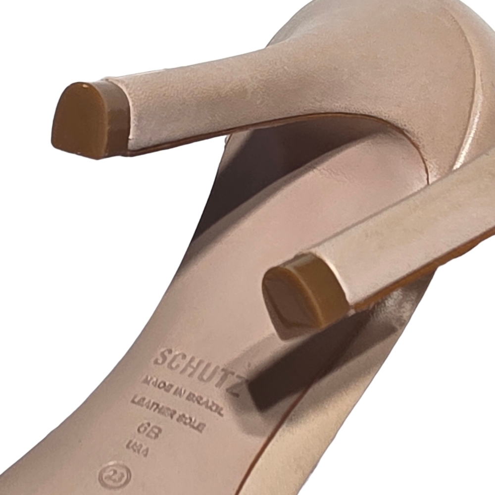 NWOT SCHUTZ CADEY LEE LEATHER NUDE HEELS SZ 6 - Picture 8 of 11